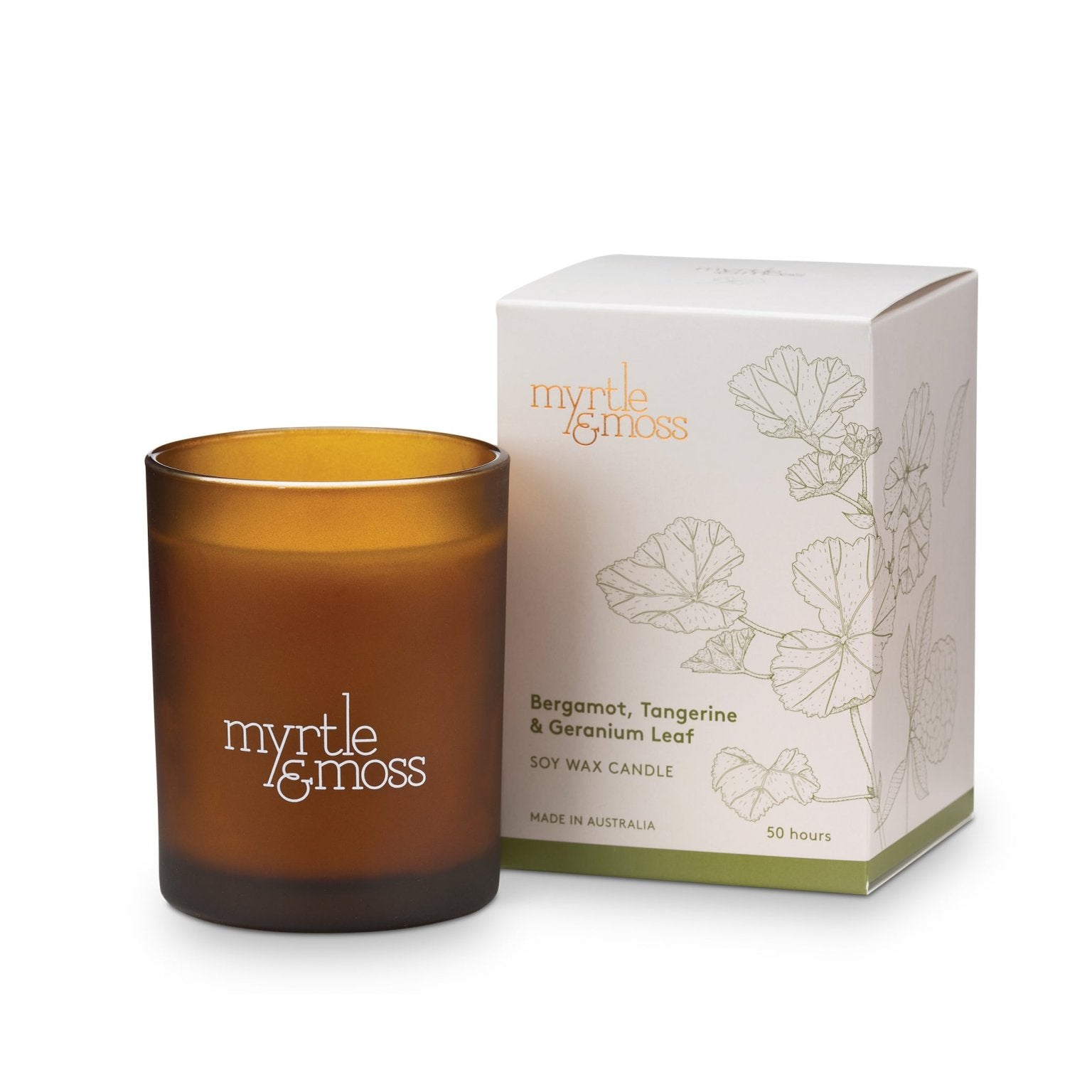 Soy Wax Candle Large Rose Geranium, Grapefruit & Clary Sage
