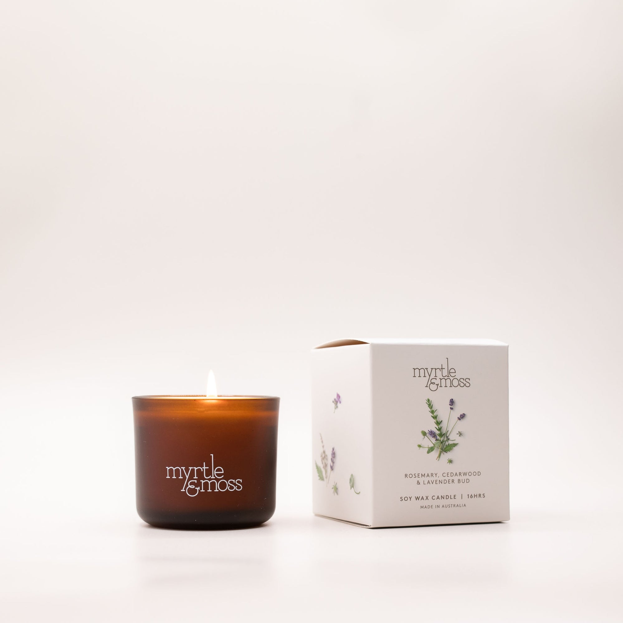 Soy Wax Candle / Mini 16HR ~ Rosemary, Cedarwood &amp; Lavender Bud