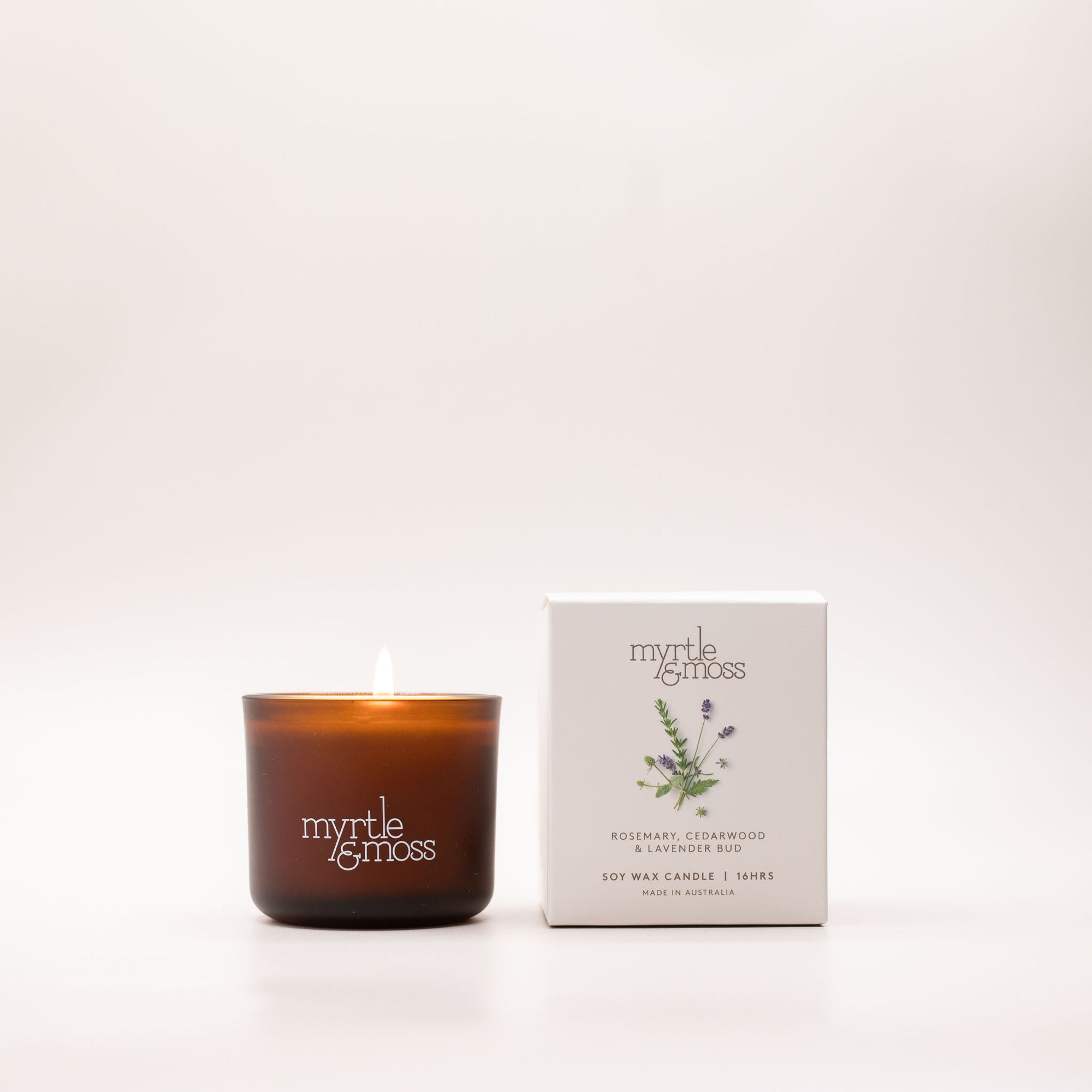 Soy Wax Candle / Mini 16HR ~ Rosemary, Cedarwood &amp; Lavender Bud