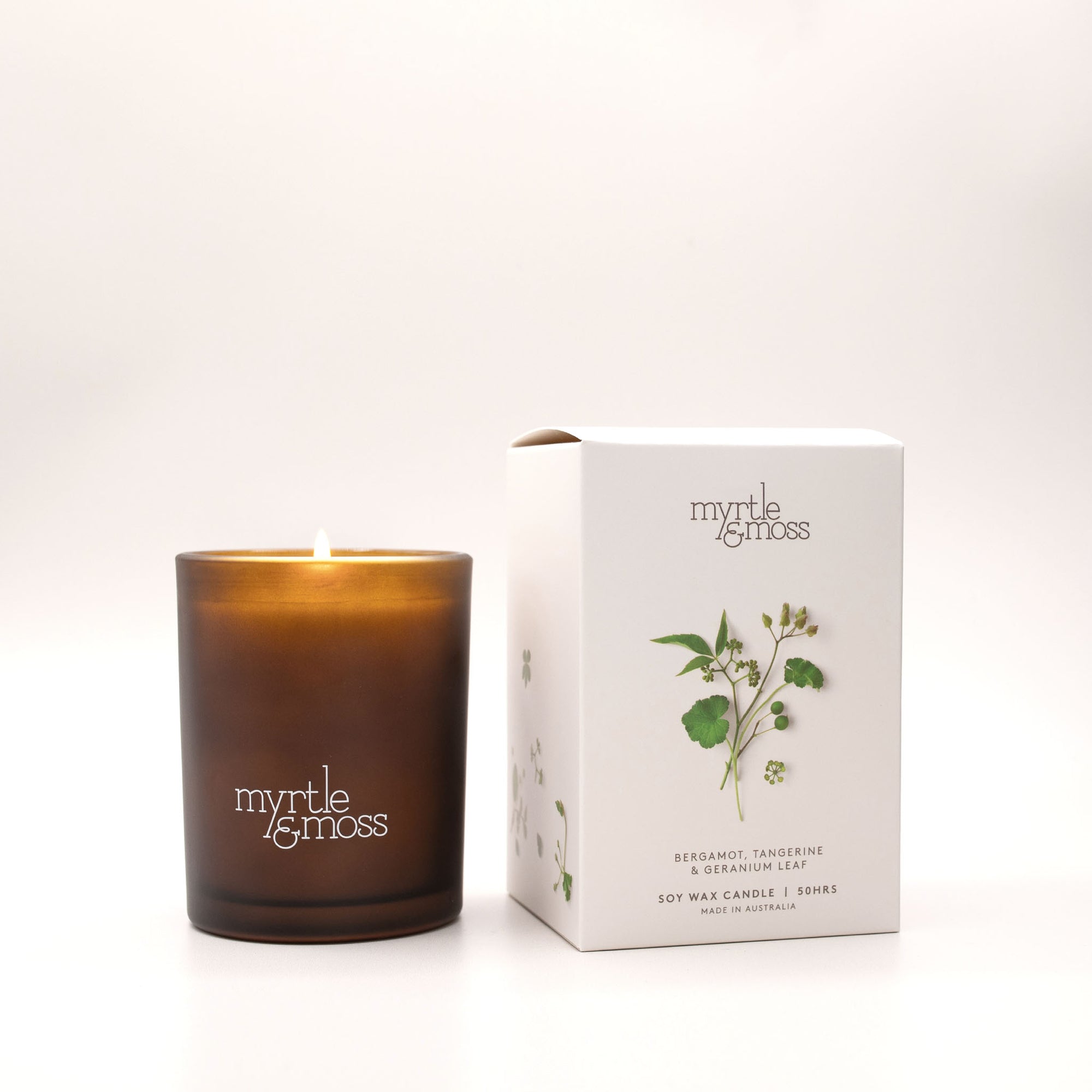 Soy Wax Candle / Large 50HR ~ Bergamot Rind, Tangerine &amp; Geranium Leaf