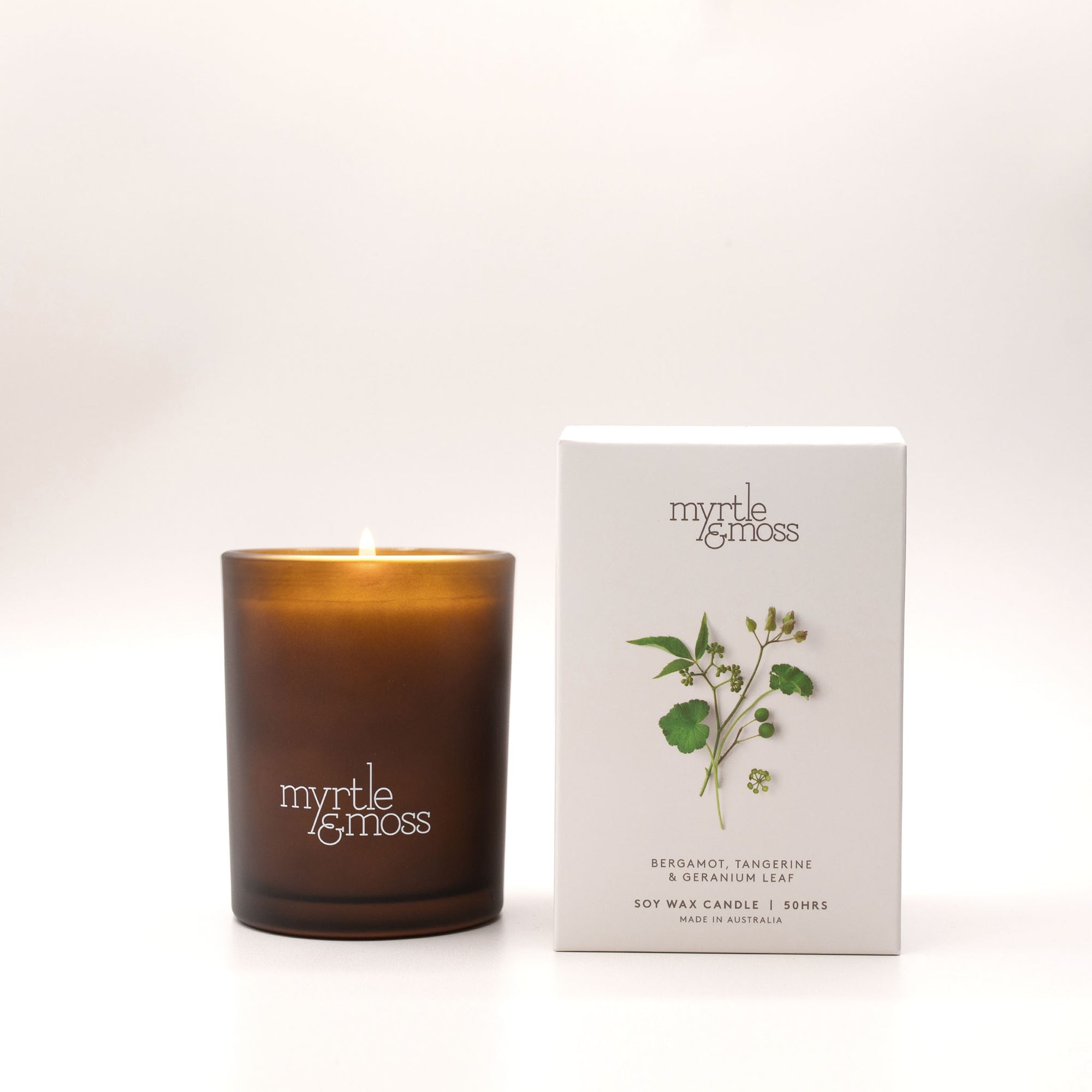 Soy Wax Candle / Large 50HR ~ Bergamot Rind, Tangerine &amp; Geranium Leaf