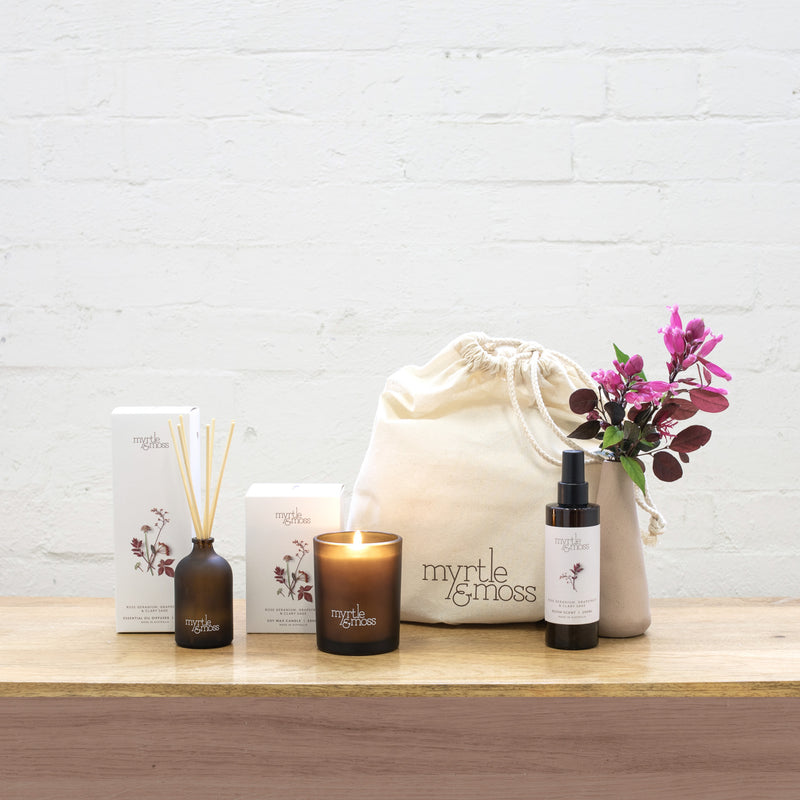 Interior Scent Bundle ~ Rose Geranium, Grapefruit & Clary Sage