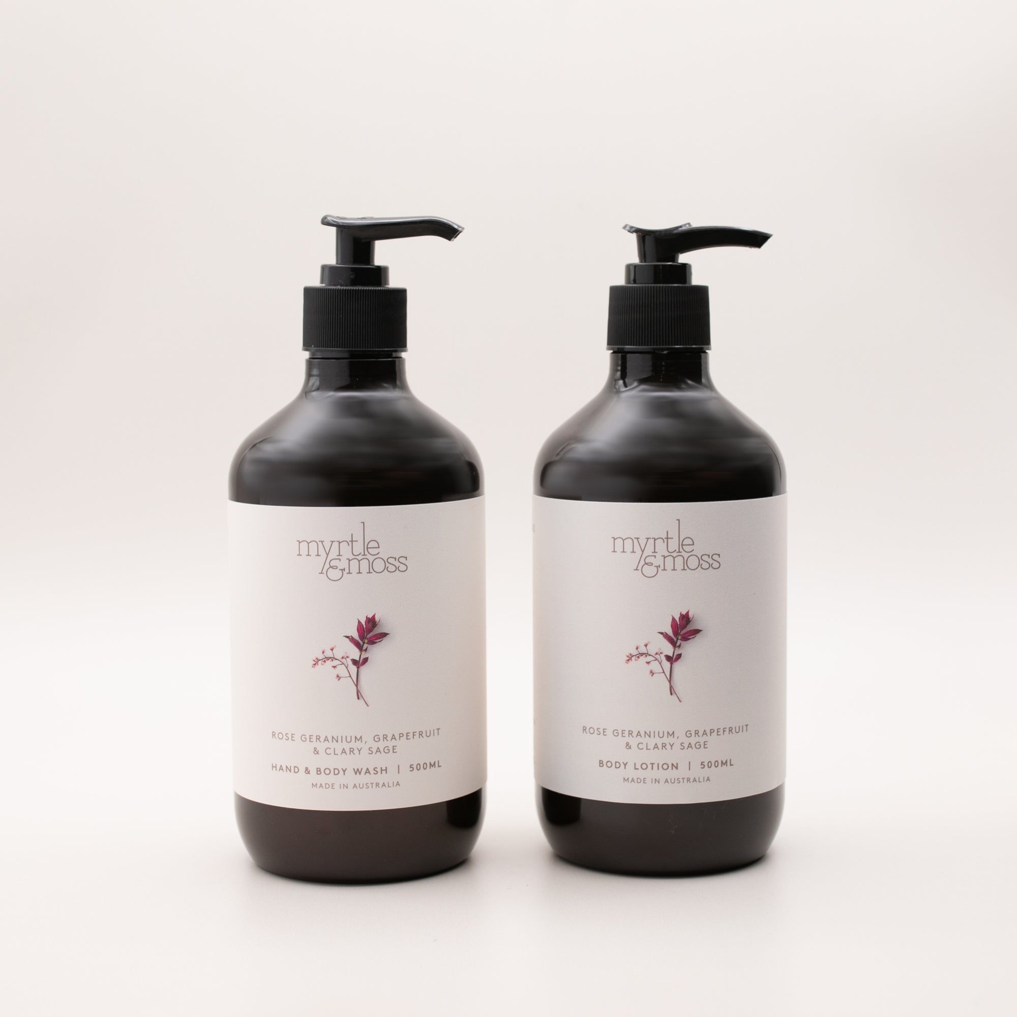 Wash + Lotion Duet ~ Rose Geranium, Grapefruit &amp; Clary Sage