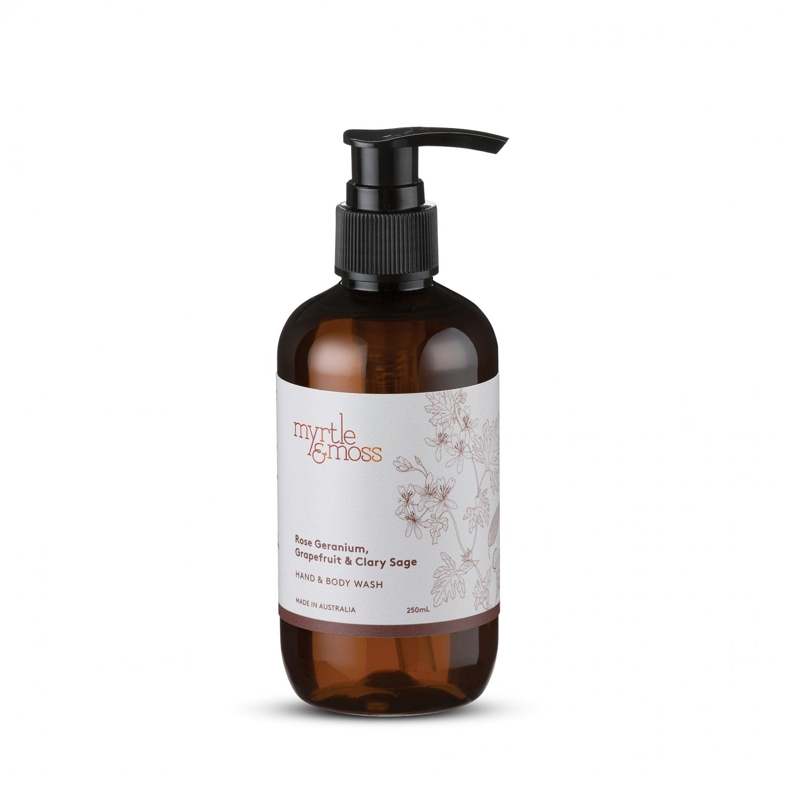 Rose Geranium, Grapefruit & Clary Sage Hand & Body Wash 250ml Rose Geranium, Grapefruit & Clary Sage Hand & Body Wash 250ml